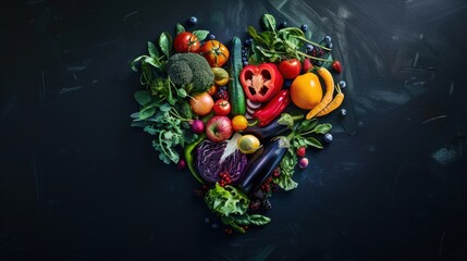 Wall Mural - vegetables on black background