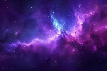 Poster - Stunning purple nebula with glowing stars capturing the beauty and mystery of deep space