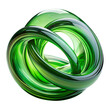 © Tsareva.pro - Abstract twisted green glass shape isolated on white transparent background, png element