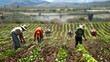 © fivan - Migrant workers in a field with harsh working conditions, highlighting their exploitation