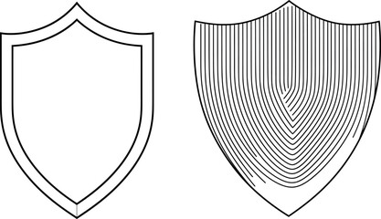 the security shield is drawn in one continuous line. the concept of safety and protection is portray