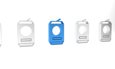 Sticker - Blue Beer can icon isolated on white background. Minimalism concept. 3D render illustration