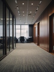 Wall Mural - Defocused office corridor and meeting room interior