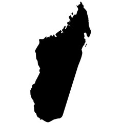 Wall Mural - madagascar map silhouette on transparent background