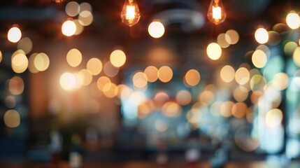 abstract blurry background with bokeh effect in loft bar theme