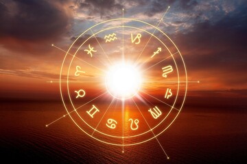 Wall Mural - concept of astrology horoscope zodiac sign wheel