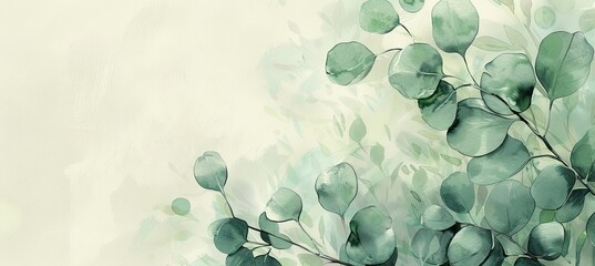 Wall Mural - A green leafy plant with a white background