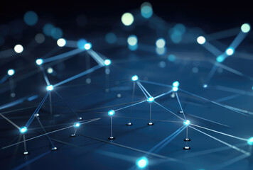 Wall Mural - Futuristic Network Connections Abstract Background
