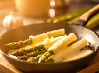 Wall Mural - Grated Asparagus With White Cheese