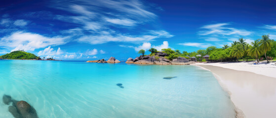 Sticker - Serene Tropical Beach Panorama