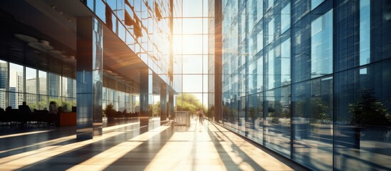 Wall Mural - Sunlight Streaming Through a Modern Office Building