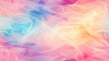 Wall Mural - soft pastel waves in a delicate mix of pink, blue, and white, creating a serene and dreamy backgroun