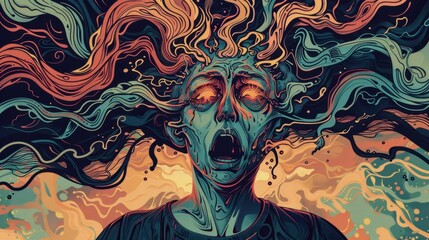 Wall Mural - emotional state, cry of the soul