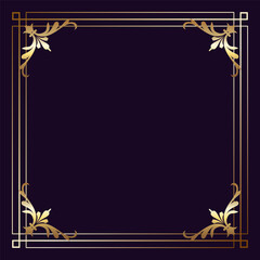 Poster - Decorative background with retro styled gold frame 