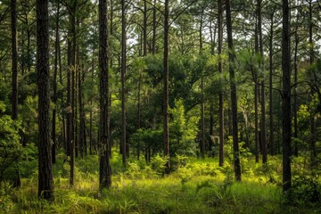  National Forest Landscape. Pine Trees in Sam Houston National Forest
