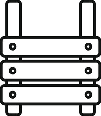 Sticker - Simple and sturdy wooden crate for various applications, featuring a robust construction with horizontal planks