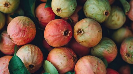 Wall Mural - Close up of fresh ripe guava for backdrop