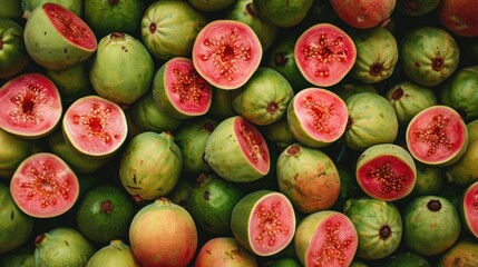 Wall Mural - Close up of fresh ripe guava for backdrop