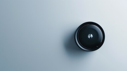 Sticker - minimalist photography concept: camera lens on neutral background