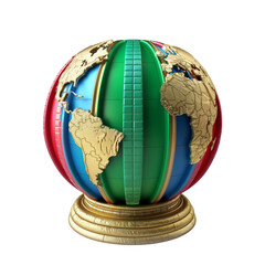 Sticker - 3d bank world map on transparent background