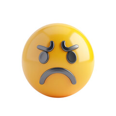 Poster - 3d business sad face icon on transparent background