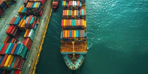 Wall Mural - Cargo Ship at Sea