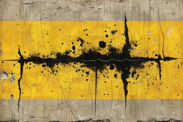 Abstract yellow and black grunge texture vibrant and detailed artistic scene inviting setting dynamic and creative urban vibes