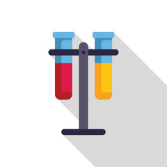 Poster - Laboratory equipment displaying two test tubes filled with colorful liquids