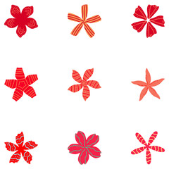 Poster - Flower icon set. Botanical floral design