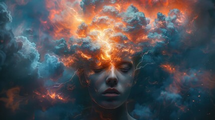 Wall Mural - fire in the mind