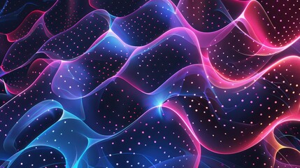 Wall Mural - Vibrant Neon Wave Patterns