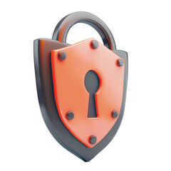 Sticker - 3d security icon on transparent background