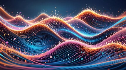 Abstract digital art piece Binary code patterns morphing