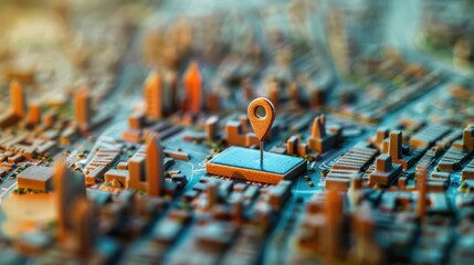 A miniature city on the table. The layout of the block for designing with a residential building. Layout of residential development