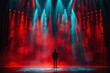 © Thanyaporn - A lighting designer sets up a series of lights for a theatrical production, carefully positioning each fixture to achieve the desired effect. The play of shadows and highlights creates a dramatic and