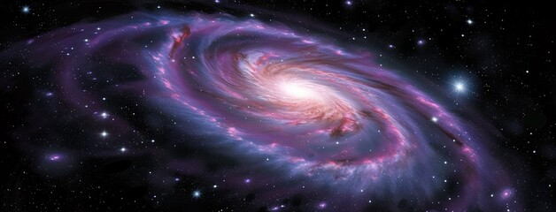 Canvas Print - Majestic Spiral Galaxy in Expansive Starry Sky