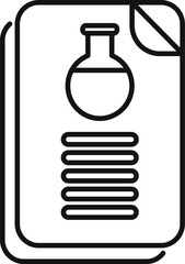 Canvas Print - Line drawing of a chemistry book cover featuring an erlenmeyer flask and text lines