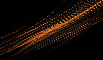 Wall Mural - Black background with abstract orange color