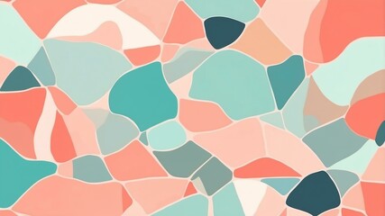 Wall Mural - abstract color palette wallpaper with coral mint and p background