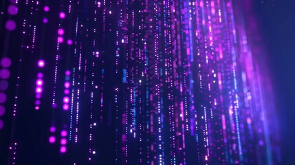Leinwandbilder - A close-up of purple and blue light streaks creating an abstract, digital-like background.