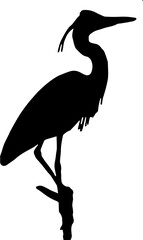 Wall Mural - Silhouette of a bird flamingo