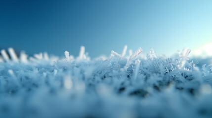   frost crystals blue sky  pattern texture background 