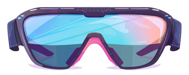 Sporty wraparound sunglasses with polarized lenses on a white background, Vector flat minimalistic isolated illustration