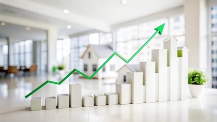 Wall Mural - Property Investment Return Graphs on Modern Background
