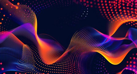 Waves digital background banner background concept, motion waving particle texture wallpaper