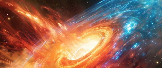 Wall Mural - the abstract colorful wallpaper 21:9, galaxy design realistic image, stock illustrations of colorful
