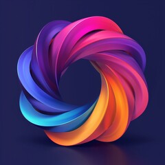 Poster - Colorful Abstract Gradient Swirl Ring with Vibrant 3D Design