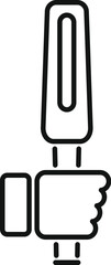 Sticker - Line icon of a hand holding a uv disinfection lamp sterilizing a surface