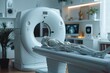 © KN Studio - CT scan image on a flat screen minimal clean background bright studio lighting highlighting the detailed scan