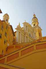 Poster - The basilica of Saint-Michel-Archange in Menton, the French Riviera	